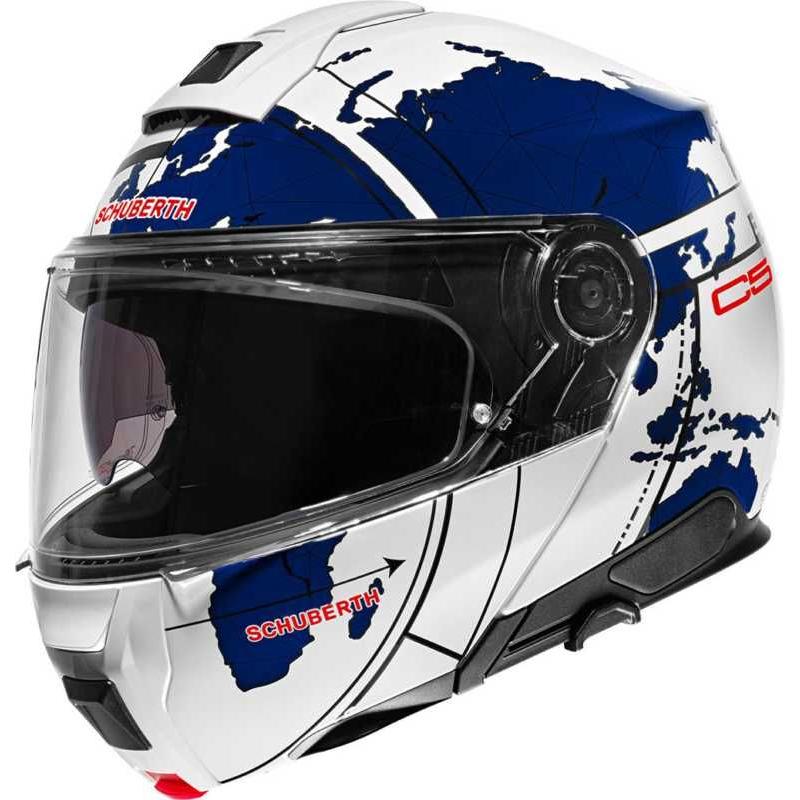 Schuberth C5 Flip-Up Helmet Globe Blue / White - ThrottleChimp