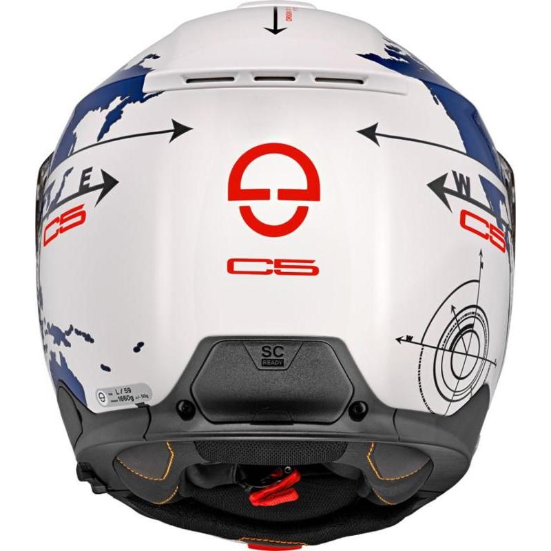 Schuberth C5 Flip-Up Helmet Globe Blue / White (Image 2) - ThrottleChimp