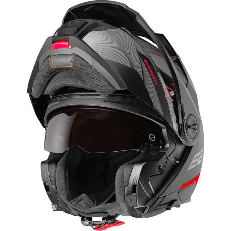 Schuberth E2 Defender Flip-Up Helmet Red / Black (Image 6) - ThrottleChimp