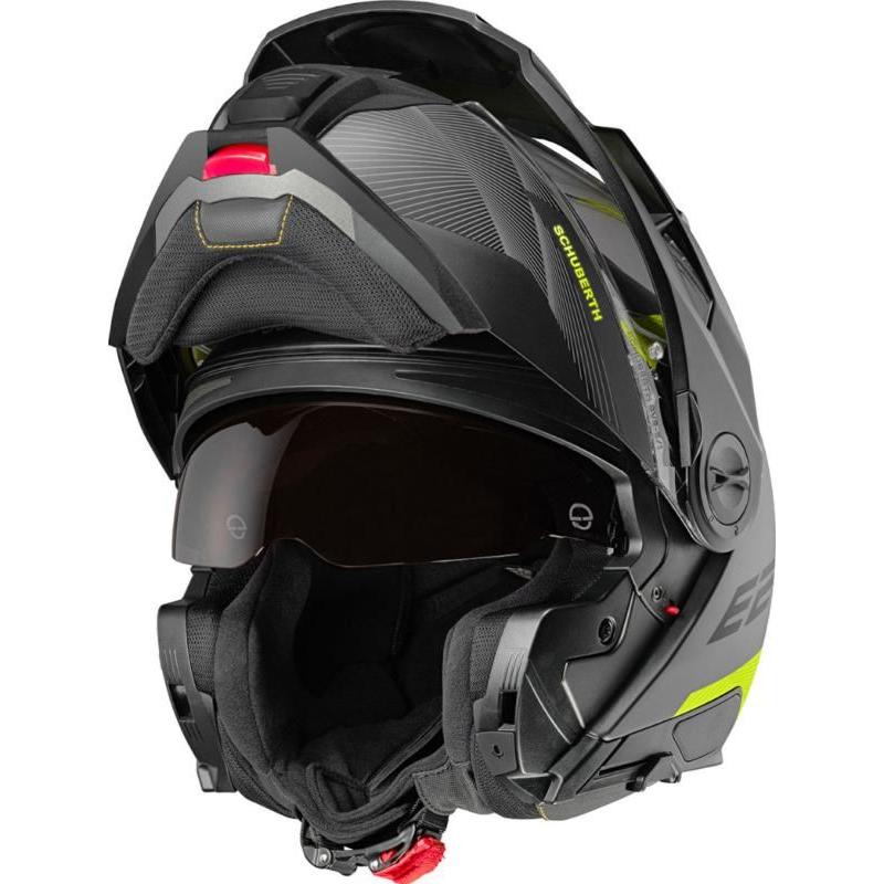 Schuberth E2 Defender Flip-Up Helmet Yellow / Black (Image 7) - ThrottleChimp