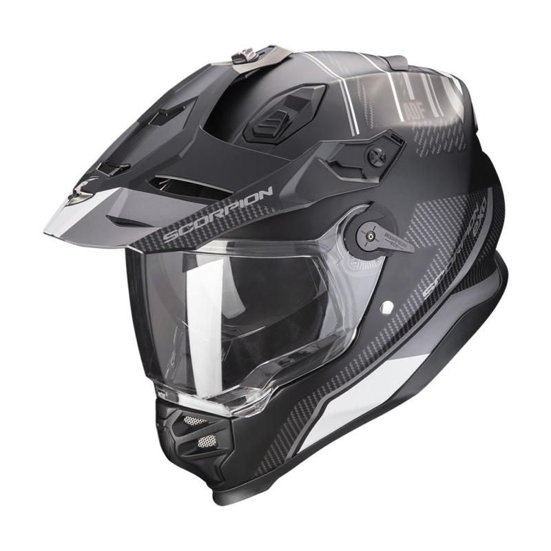 Scorpion ADF-9000 Desert Adventure Helmet Black / Silver - ThrottleChimp