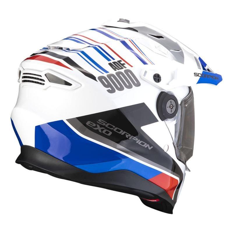 Scorpion ADF-9000 Desert Adventure Helmet White / Blue / Red (Image 3) - ThrottleChimp