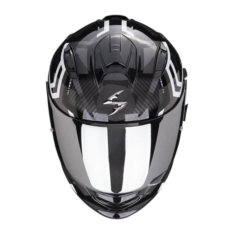 Scorpion EXO 491 Spin Full Face Helmet Black / White FREE 1 YEAR Returns, FREE UK Delivery | ThrottleChimp