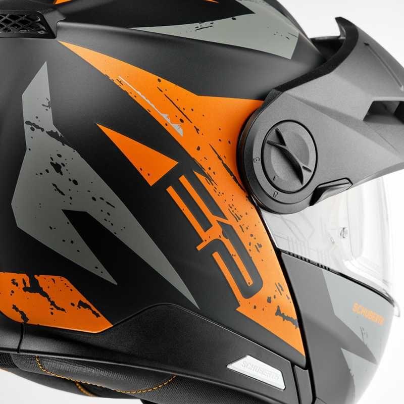 Schuberth E2 Explorer Flip-Up Helmet Orange / Black FREE 1 YEAR Returns, FREE UK Delivery | ThrottleChimp