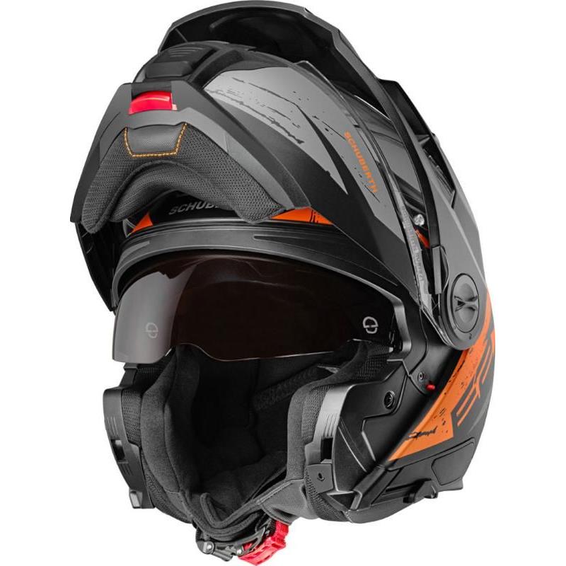 Schuberth E2 Explorer Flip-Up Helmet Orange / Black FREE 1 YEAR Returns, FREE UK Delivery | ThrottleChimp