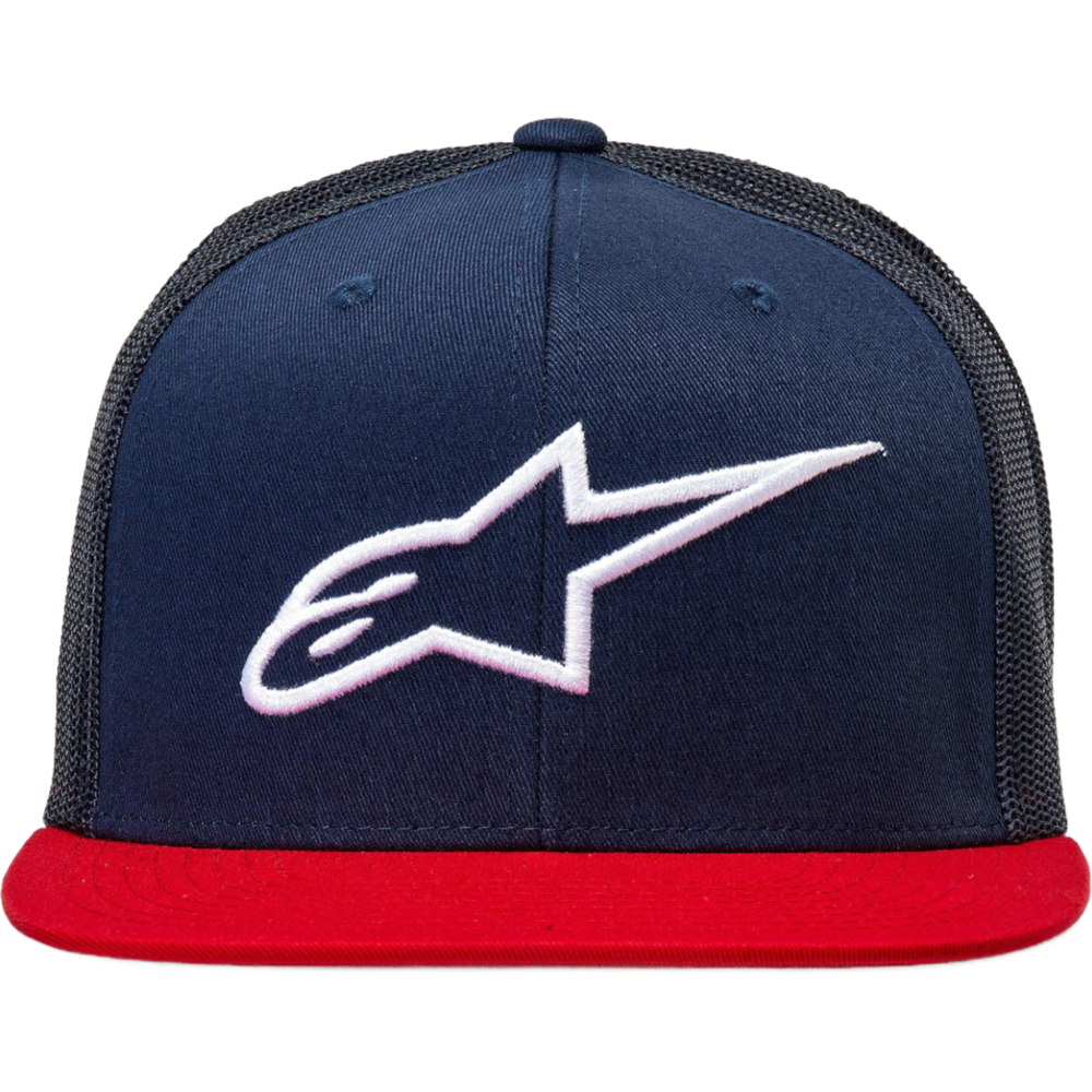 Alpinestars Corp Trucker Cap Navy / Red (Image 2) - ThrottleChimp