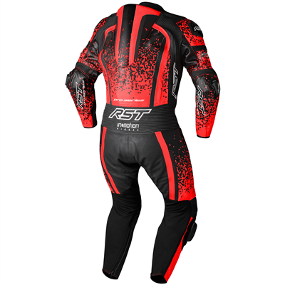 RST Pro Series Evo Airbag CE Leather Suit Fluo Red / Black / Fluo Red (Image 2) - ThrottleChimp