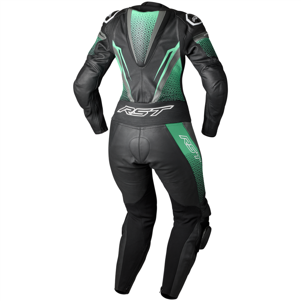 RST Tractech Evo 5 CE Ladies Leather Suit Black / Aqua / Grey (Image 2) - ThrottleChimp