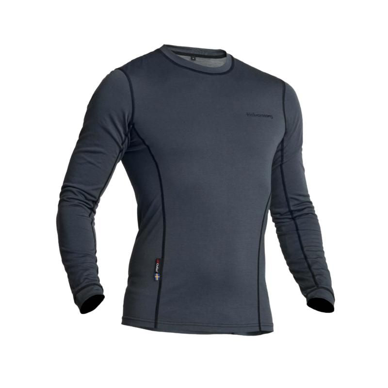 Halvarssons Comfort Long Sleeves Merino Wool Base Layer Top Grey - ThrottleChimp