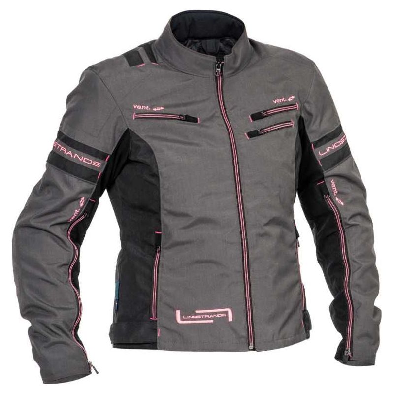 Lindstrands Liden Ladies Textile Jacket Grey / Pink - ThrottleChimp