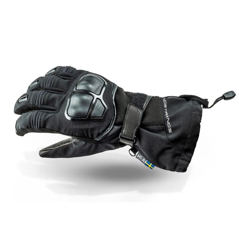 Lindstrands Hede Ladies Leather / Textile Gloves Black - ThrottleChimp