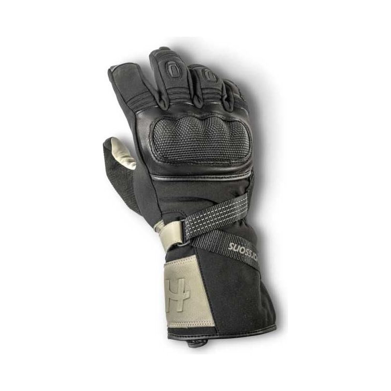 Halvarssons Tihola Winter Touring Leather / Textile Gloves Black / Grey - ThrottleChimp