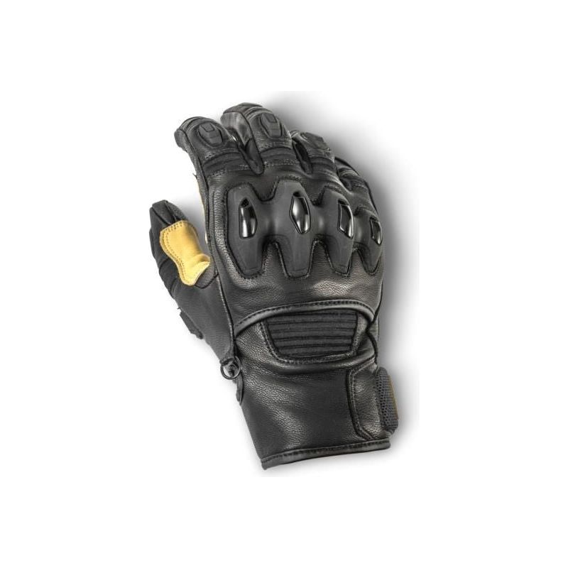 Halvarssons Flon Short Leather Gloves Black / Tan - ThrottleChimp