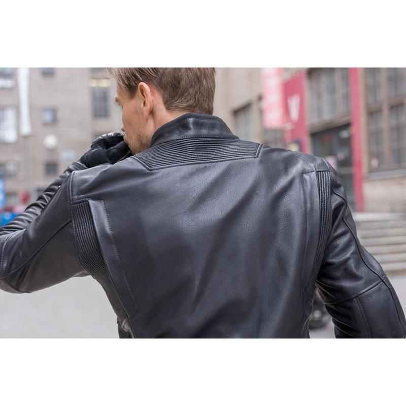 Halvarssons Racken Waterproof Leather Jacket Black (Image 4) - ThrottleChimp