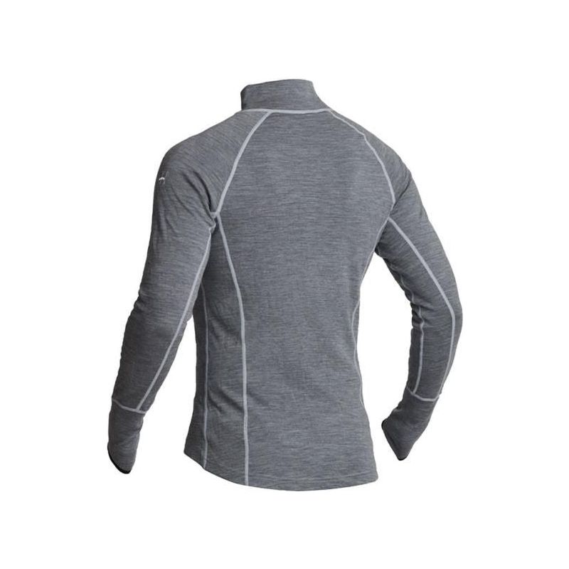 Halvarssons Warm Wool Polo Long Sleeves Base Layer Top Grey (Image 2) - ThrottleChimp