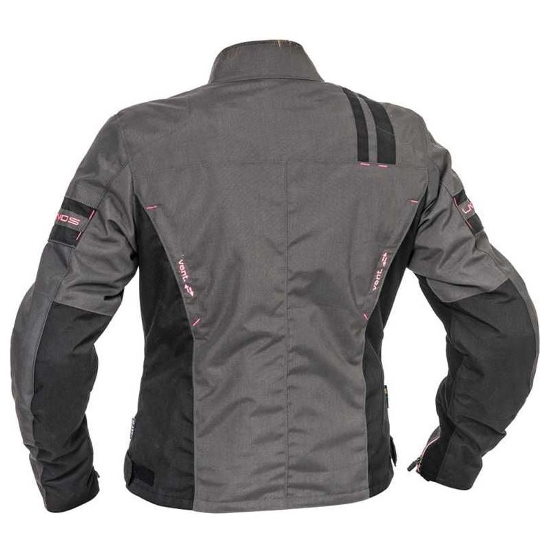 Lindstrands Liden Ladies Textile Jacket Grey / Pink (Image 2) - ThrottleChimp