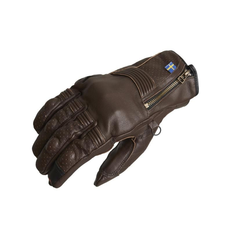 Halvarssons Hofors Short Leather Gloves Brown - ThrottleChimp