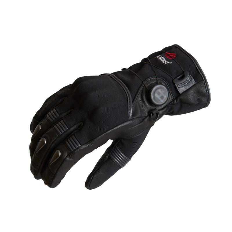 Halvarssons Ljusdal Leather / Textile Touring Gloves Black / Grey - ThrottleChimp