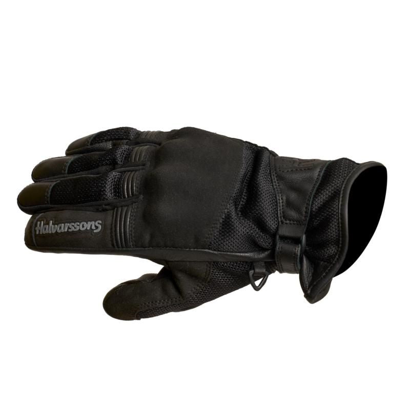 Halvarssons GLA Short Leather / Textile Gloves Black - ThrottleChimp