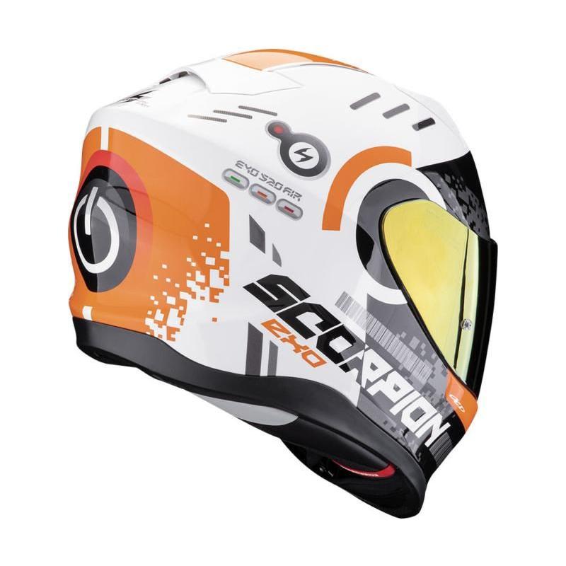 Scorpion EXO 520 Evo Air Titan Full Face Helmet White / Orange (Image 3) - ThrottleChimp