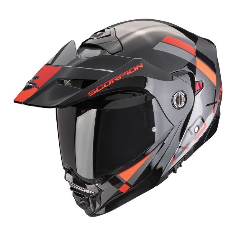 Scorpion ADX-2 Galane Flip-Up Helmet Silver / Black / Red - ThrottleChimp