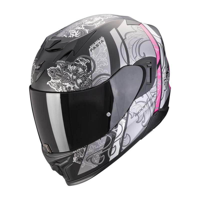 Scorpion EXO 520 Evo Air Fasta Full Face Helmet Black / Pink FREE 1 YEAR Returns, FREE UK Delivery | ThrottleChimp