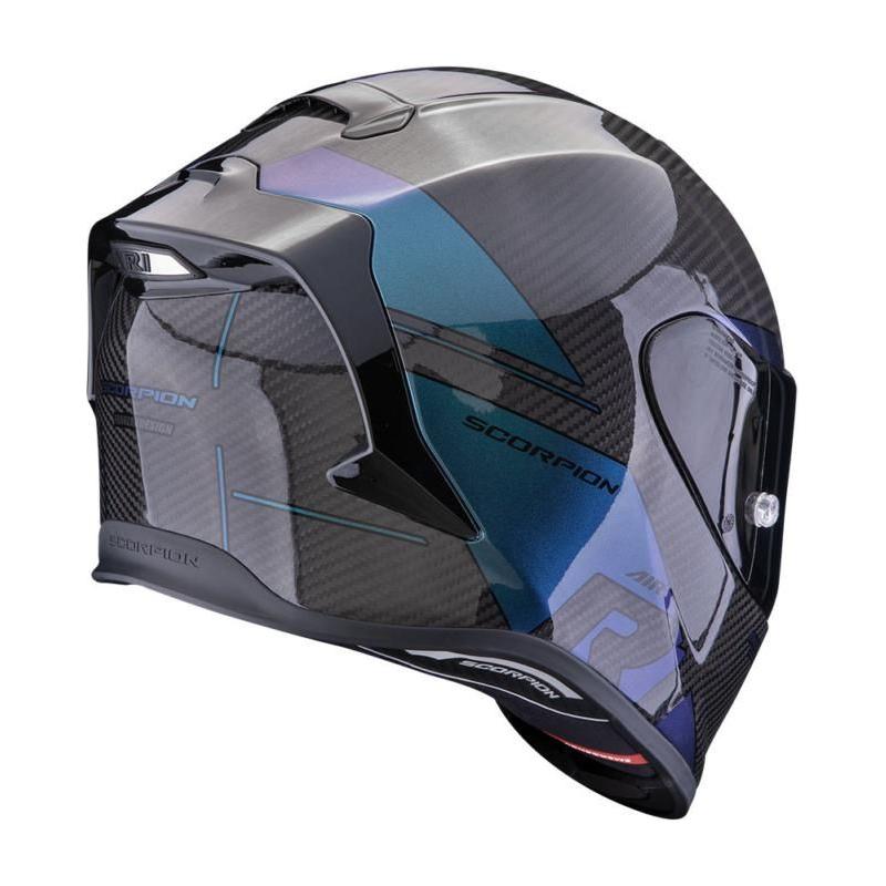 Scorpion EXO R1 Air Evo Carbon Rally Full Face Helmet Black / Chameleon (Image 3) - ThrottleChimp