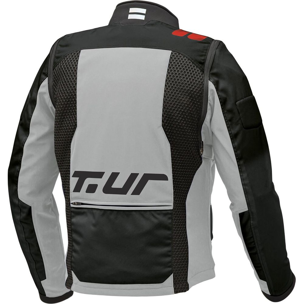 T.UR J-Three Arm Link Jacket Light Grey / Red FREE 1 YEAR Returns, FREE UK Delivery | ThrottleChimp