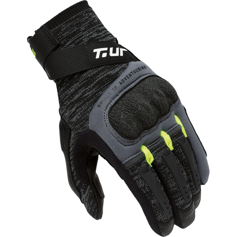 T.UR G-Knit Summer Gloves Black / Fluo Yellow FREE 1 YEAR Returns, FREE UK Delivery | ThrottleChimp