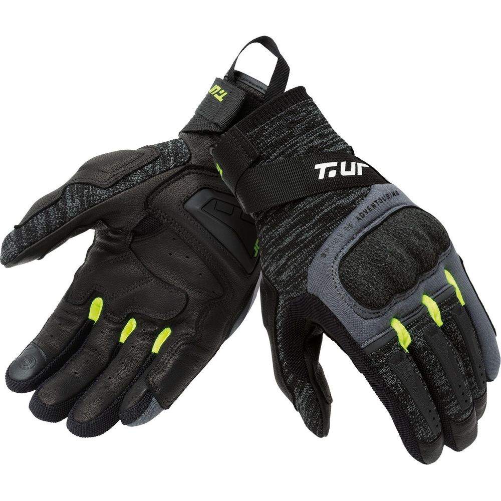 T.UR G-Knit Summer Gloves Black / Fluo Yellow FREE 1 YEAR Returns, FREE UK Delivery | ThrottleChimp