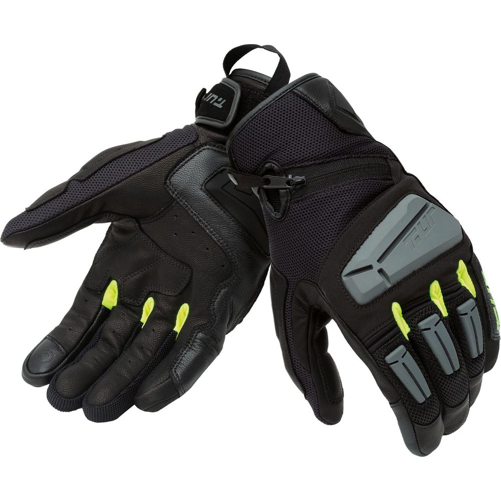 T.UR G-Four Summer Gloves Black / Fluo Yellow FREE 1 YEAR Returns, FREE UK Delivery | ThrottleChimp