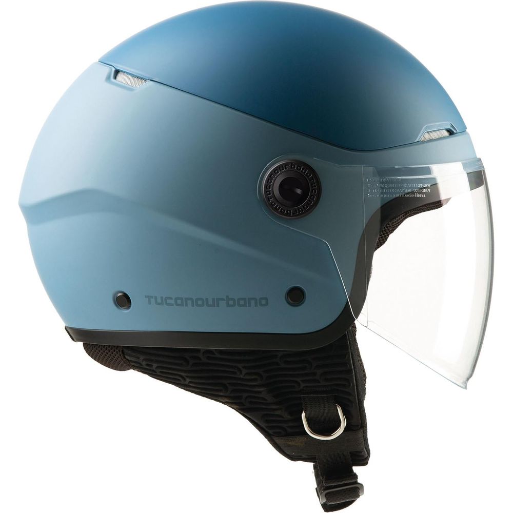 Tucano Urbano EL'Pop Open Face Helmet Matt Denim (Image 2) - ThrottleChimp