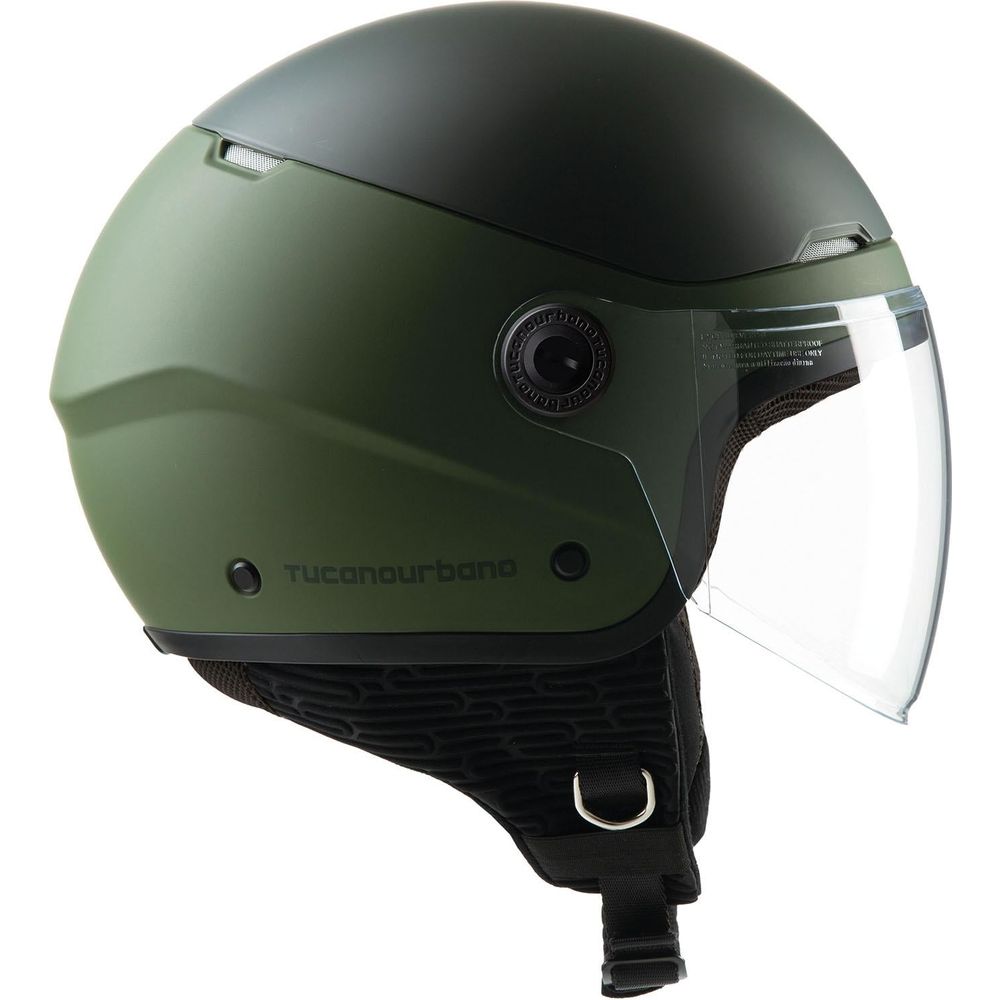 Tucano Urbano EL'Pop Open Face Helmet Matt Airborne Green (Image 2) - ThrottleChimp