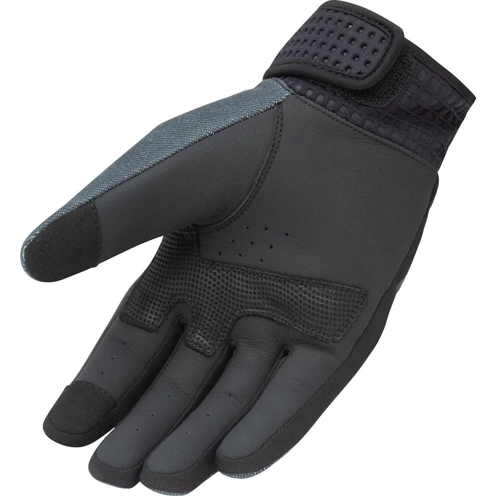 Tucano Urbano Crab Leather Gloves Black / Denim FREE 1 YEAR Returns, FREE UK Delivery | ThrottleChimp