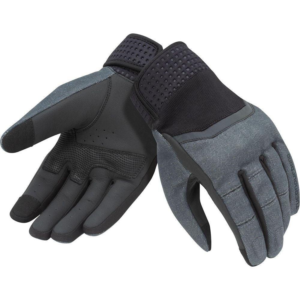 Tucano Urbano Crab Leather Gloves Black / Denim FREE 1 YEAR Returns, FREE UK Delivery | ThrottleChimp