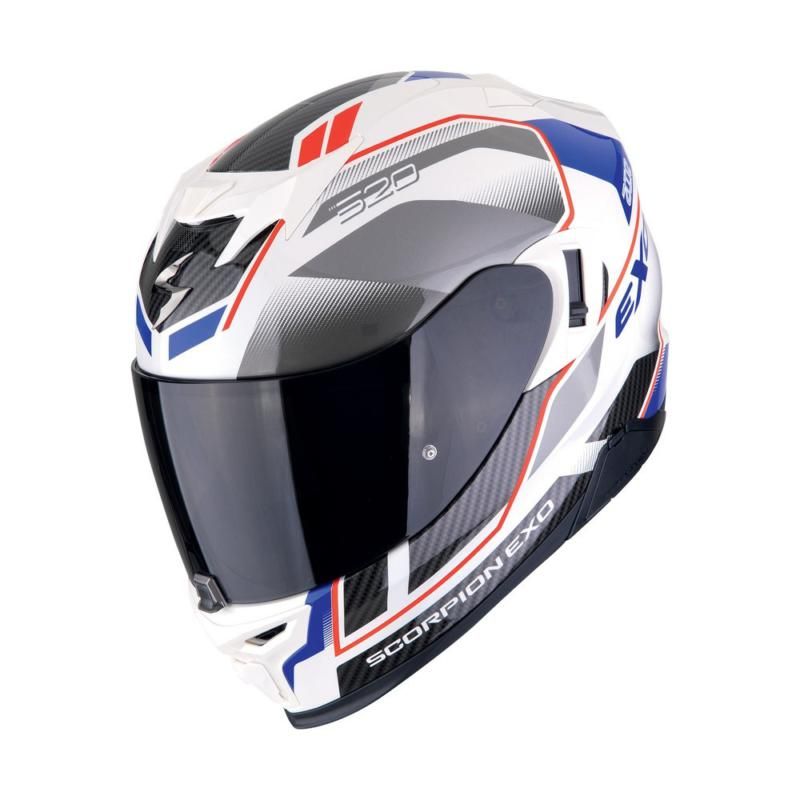 Scorpion EXO 520 Evo Air White / Blue FREE 1 YEAR Returns, FREE UK Delivery | ThrottleChimp