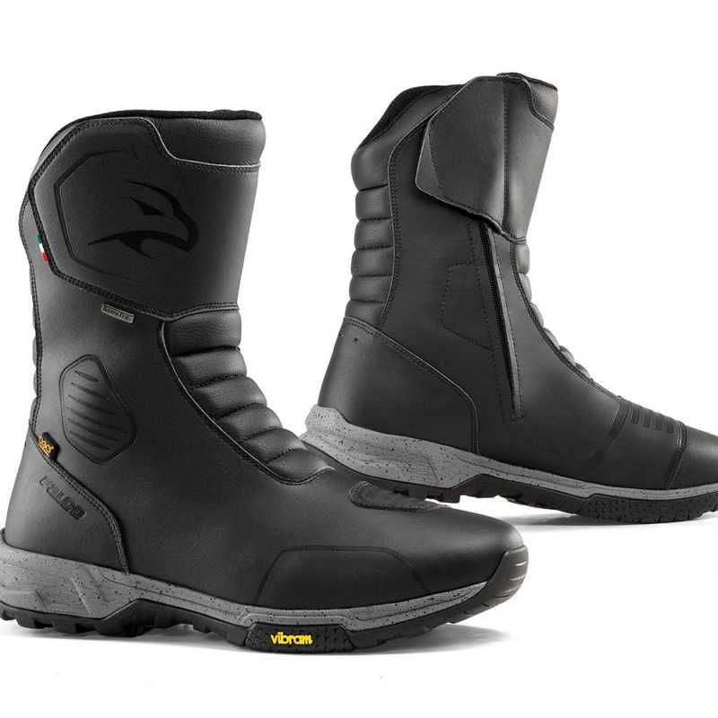 Falco Warden Leather Boots Black FREE 1 YEAR Returns, FREE UK Delivery | ThrottleChimp