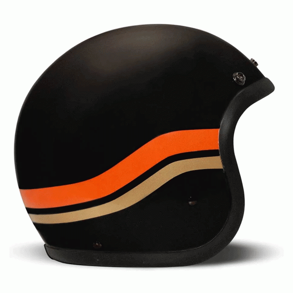 DMD Retro Jet Open Face Helmet Matt Black Sunset FREE UK Delivery, FREE 365 Day Returns | Moto Central