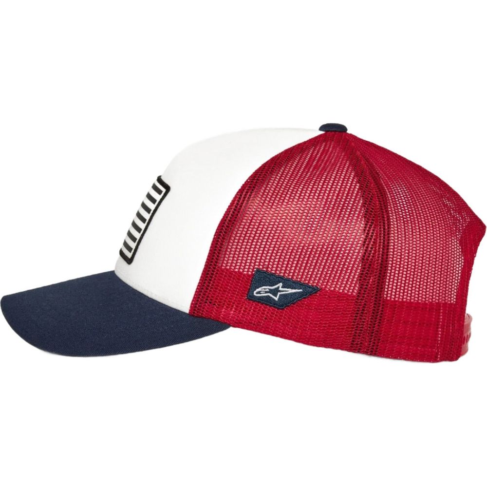 Alpinestars Flag Curved Bill Cap White / Navy / Red (Image 3) - ThrottleChimp