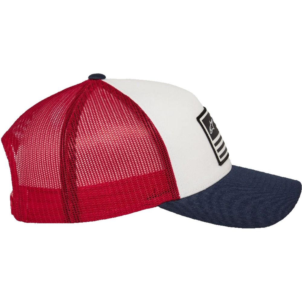 Alpinestars Flag Curved Bill Cap White / Navy / Red (Image 4) - ThrottleChimp