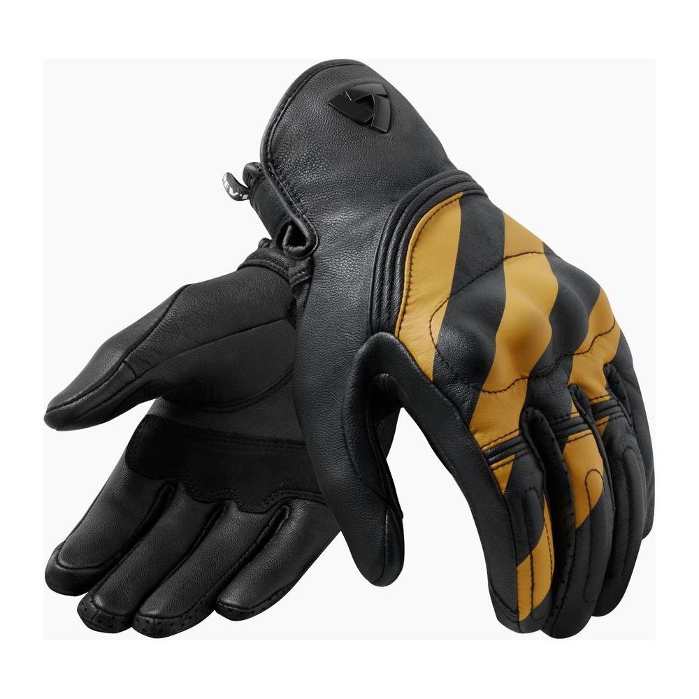 Rev'it! Redhill Riding Leather Gloves Black / Ocher Yellow