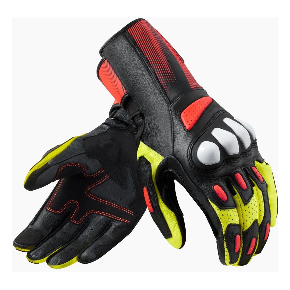 Rev'it! Metis 2 Leather Gloves Black / Neon Yellow