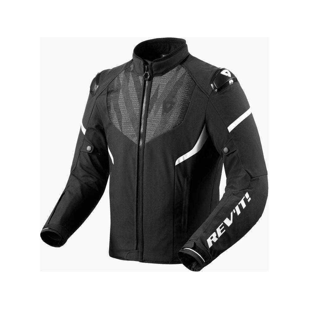 Rev'it! Hyperspeed 2 H2O Textile Jacket Black / White FREE 1 YEAR Returns, FREE UK Delivery | ThrottleChimp