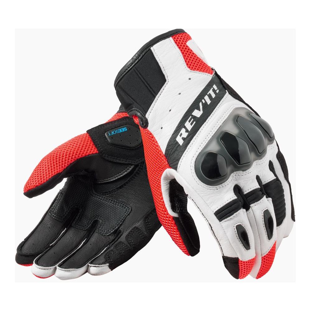 Rev'it! Ritmo Mesh Leather Gloves Black / Neon Red