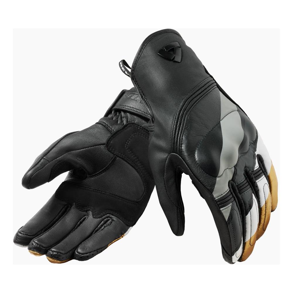 Rev'it! Redhill Ladies Leather Gloves Black / Ocher Yellow