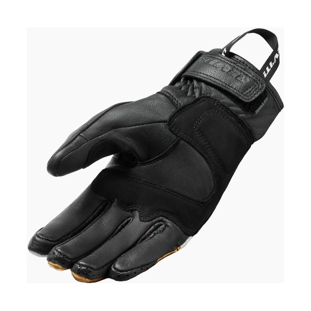 Rev'it! Redhill Ladies Leather Gloves Black / Ocher Yellow