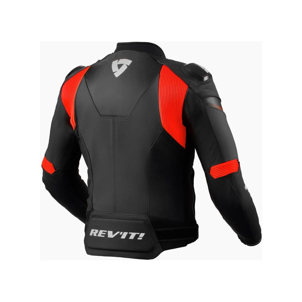 Rev'it! Control Leather Jacket Black / Neon Red