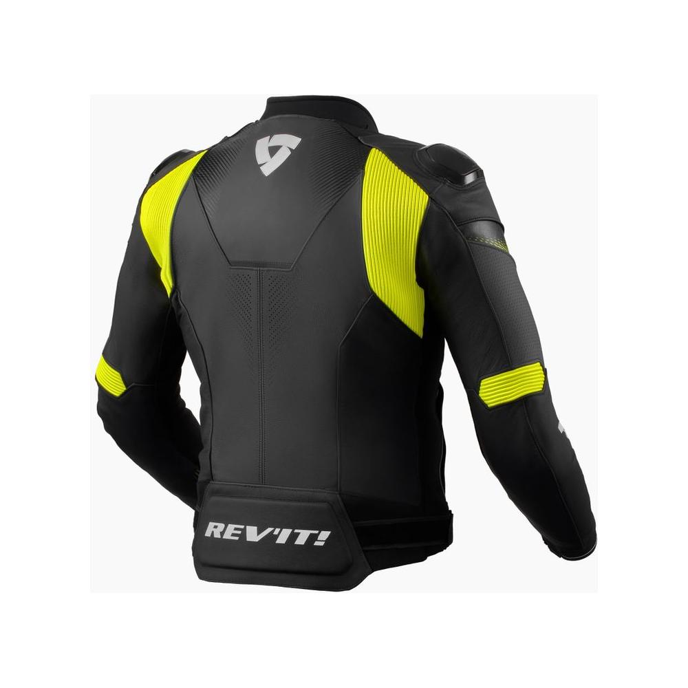 Rev'it! Control Leather Jacket Black / Neon Yellow