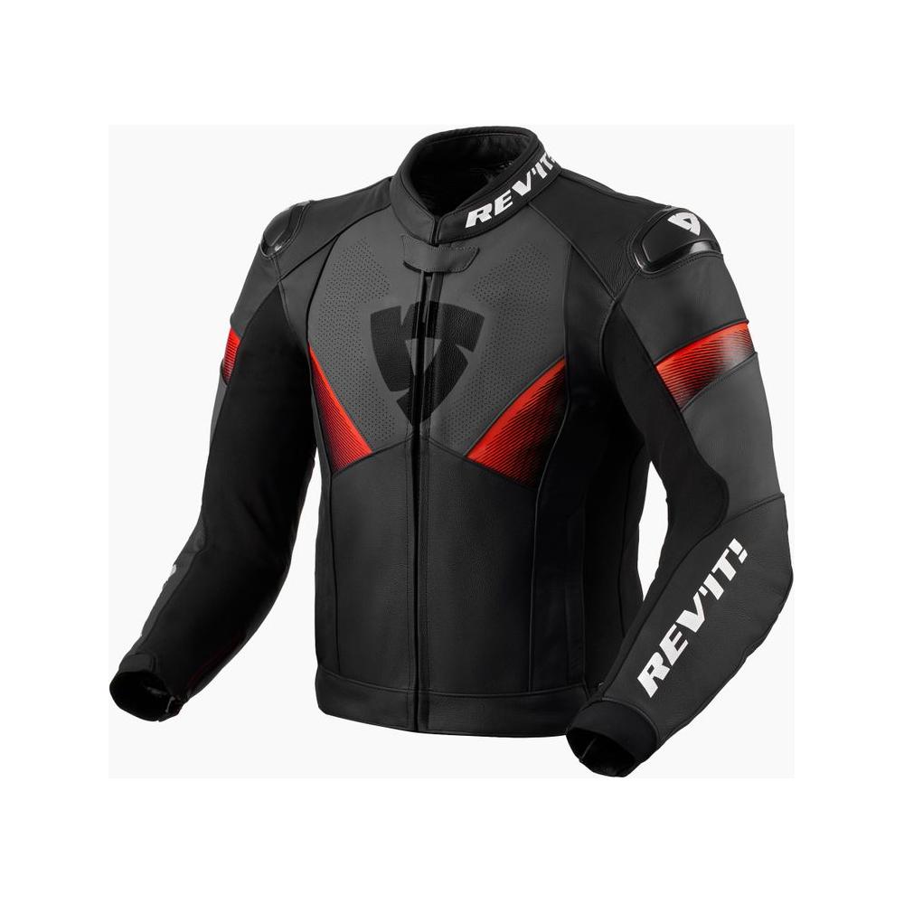 Rev'it! Argon 2 Leather Jacket Black / Neon Red