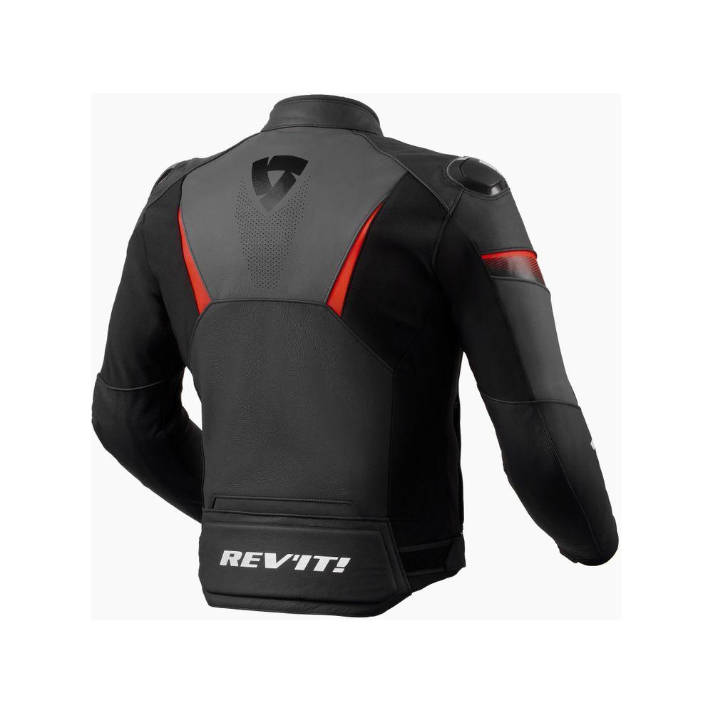 Rev'it! Argon 2 Leather Jacket Black / Neon Red FREE 1 YEAR Returns, FREE UK Delivery | ThrottleChimp